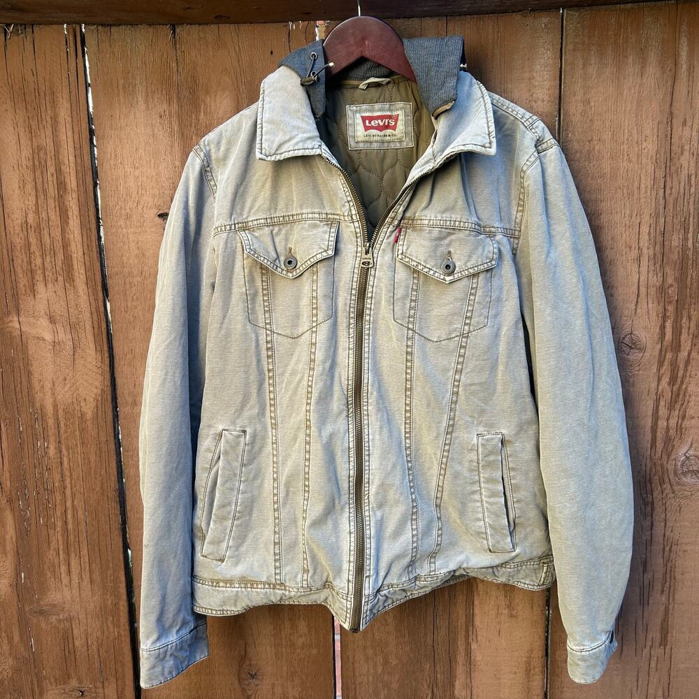 Levi’s Hooded Utility Jacket Zip Front Size Mens Medium